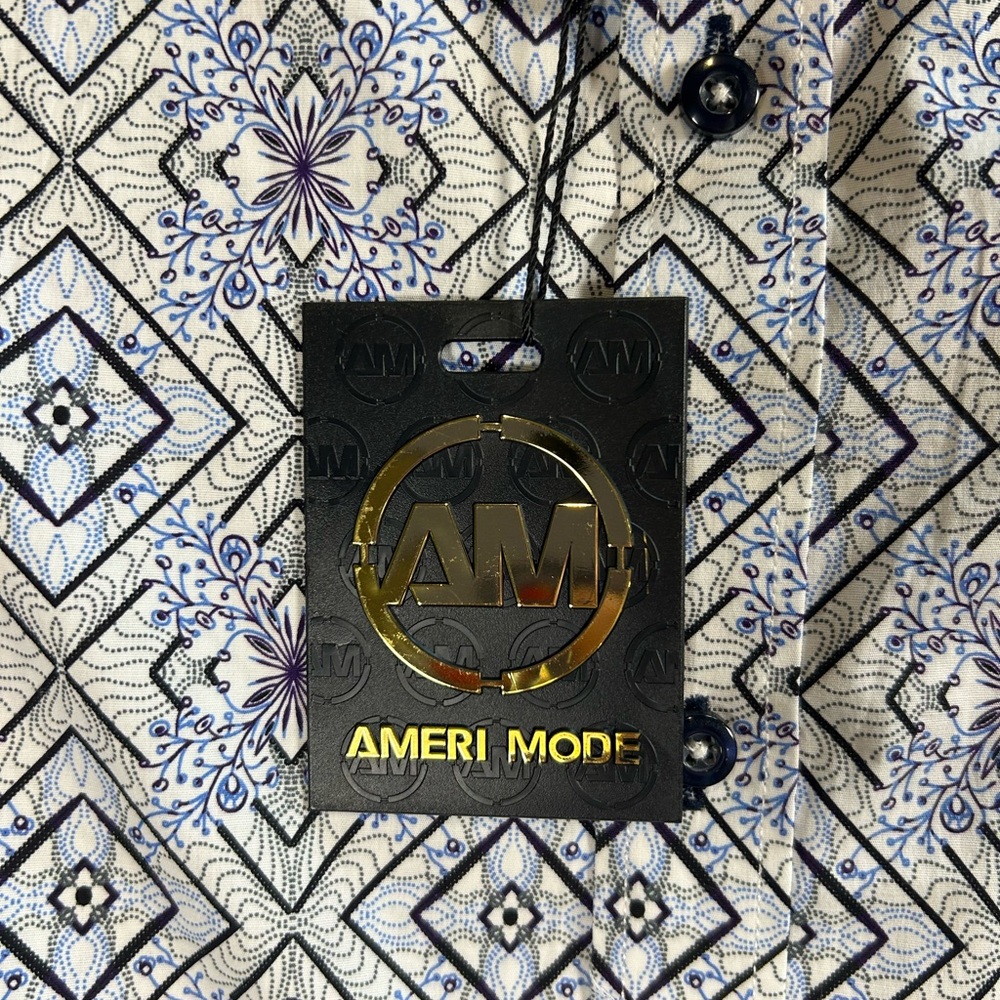 Ameri Mode Geometric Print Long-Sleeve Dress Shir… - image 4